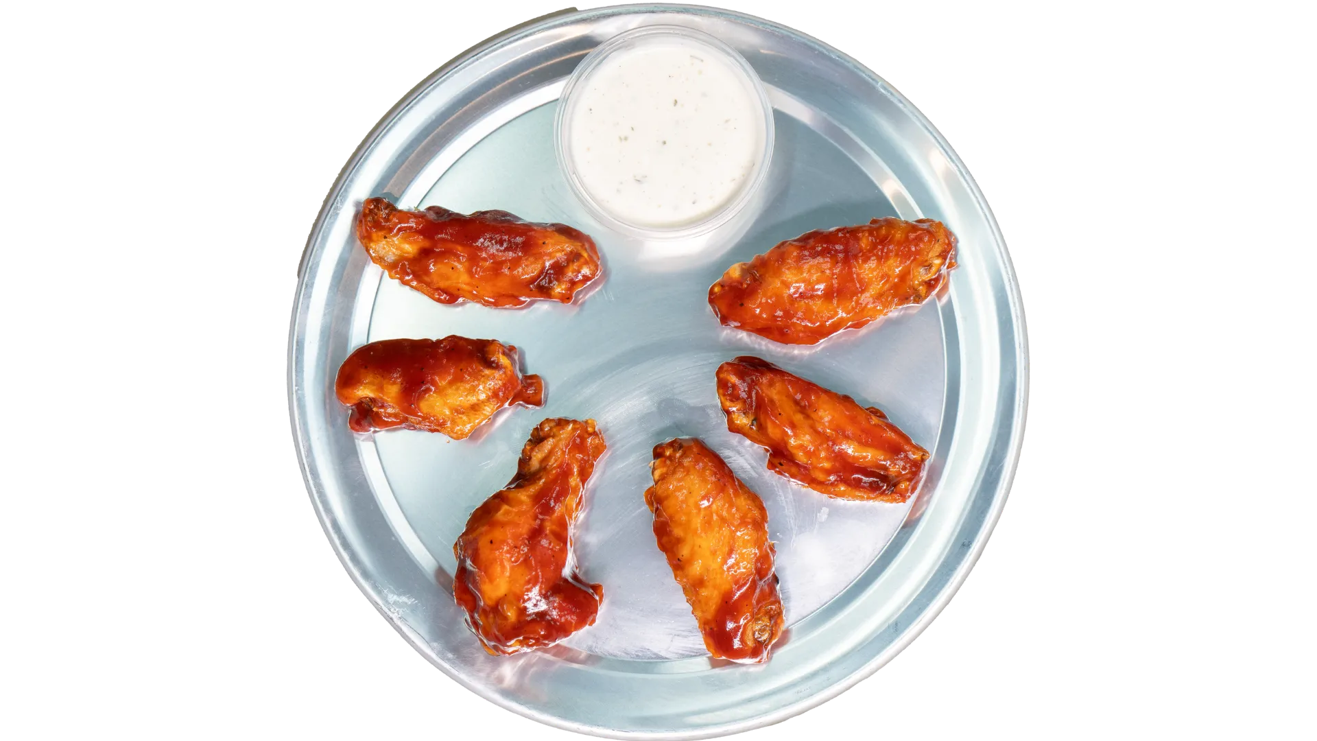 Barbecue chicken wings coated in smoky BBQ sauce