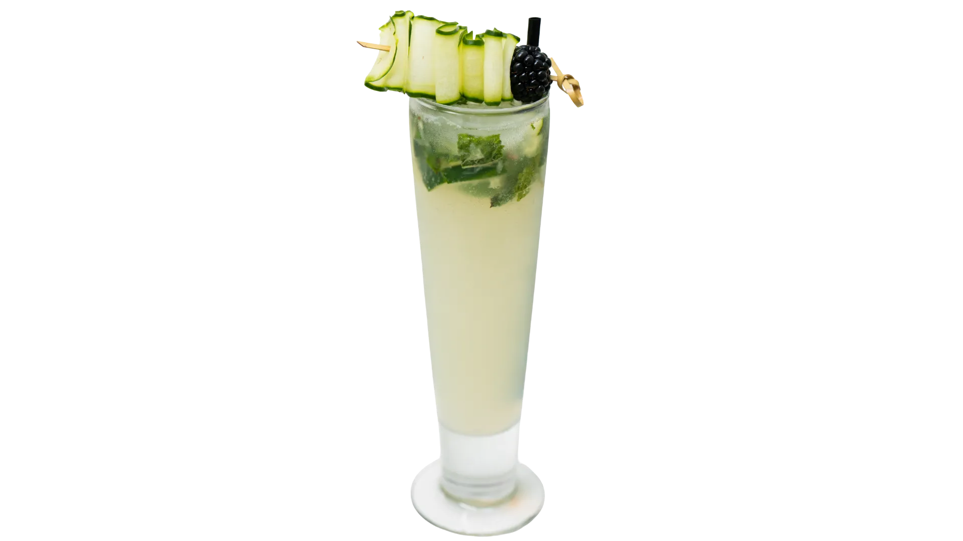 Refreshing cucumber tequila cocktail with fresh cucumber slices