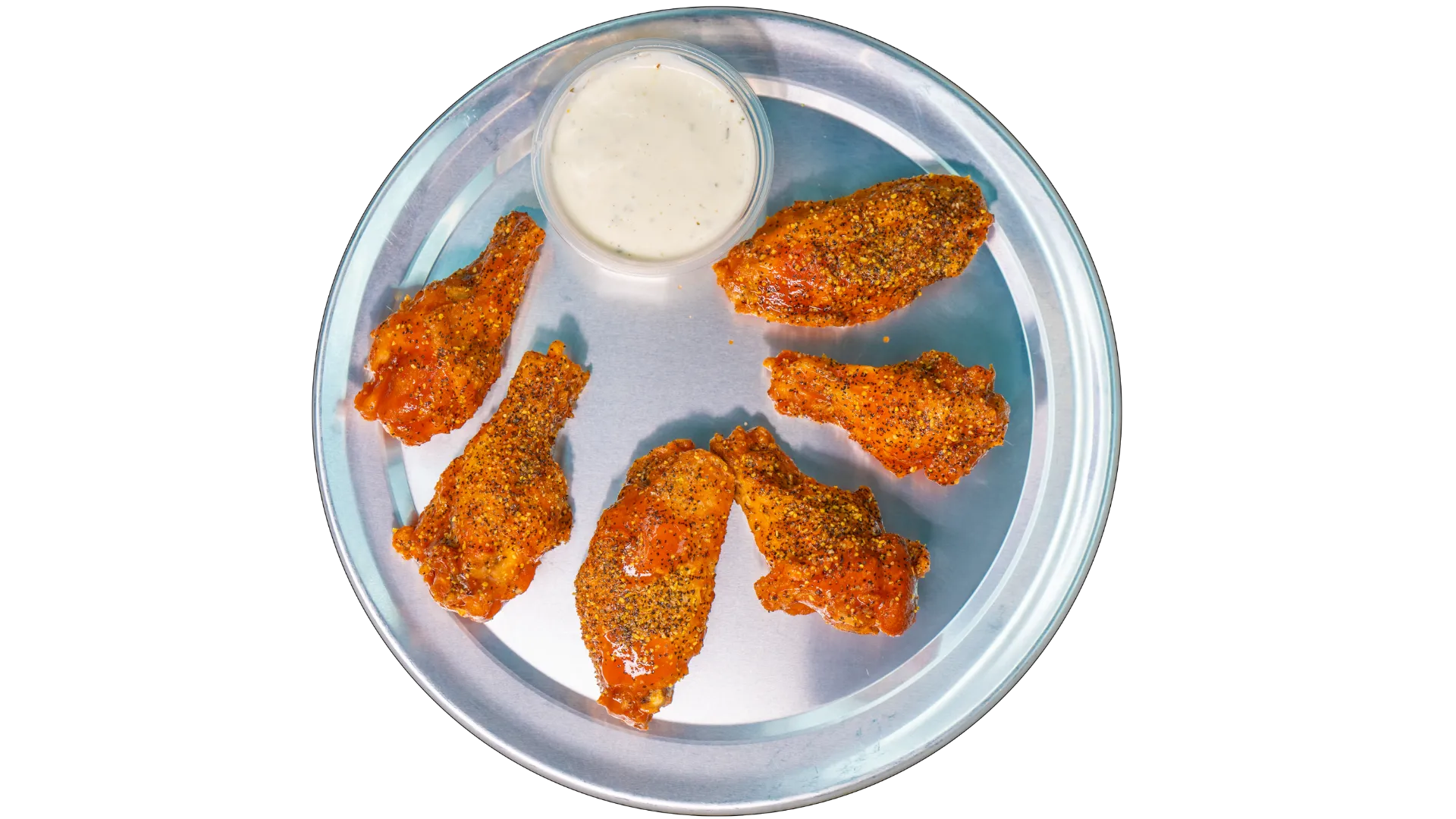 Hot lemon pepper chicken wings with spicy seasoning