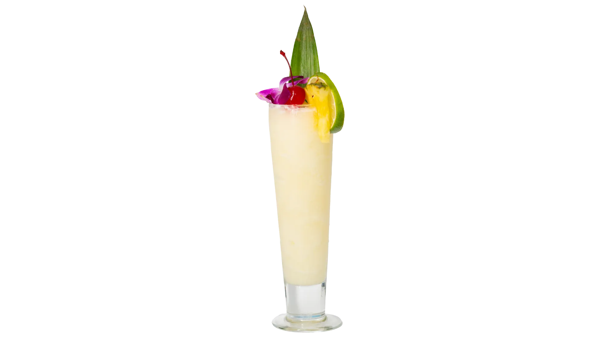 Frozen piña colada with pineapple garnish