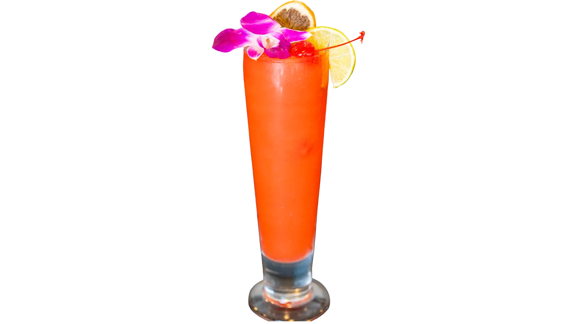 Frozen strawberry margarita with fresh strawberry garnish