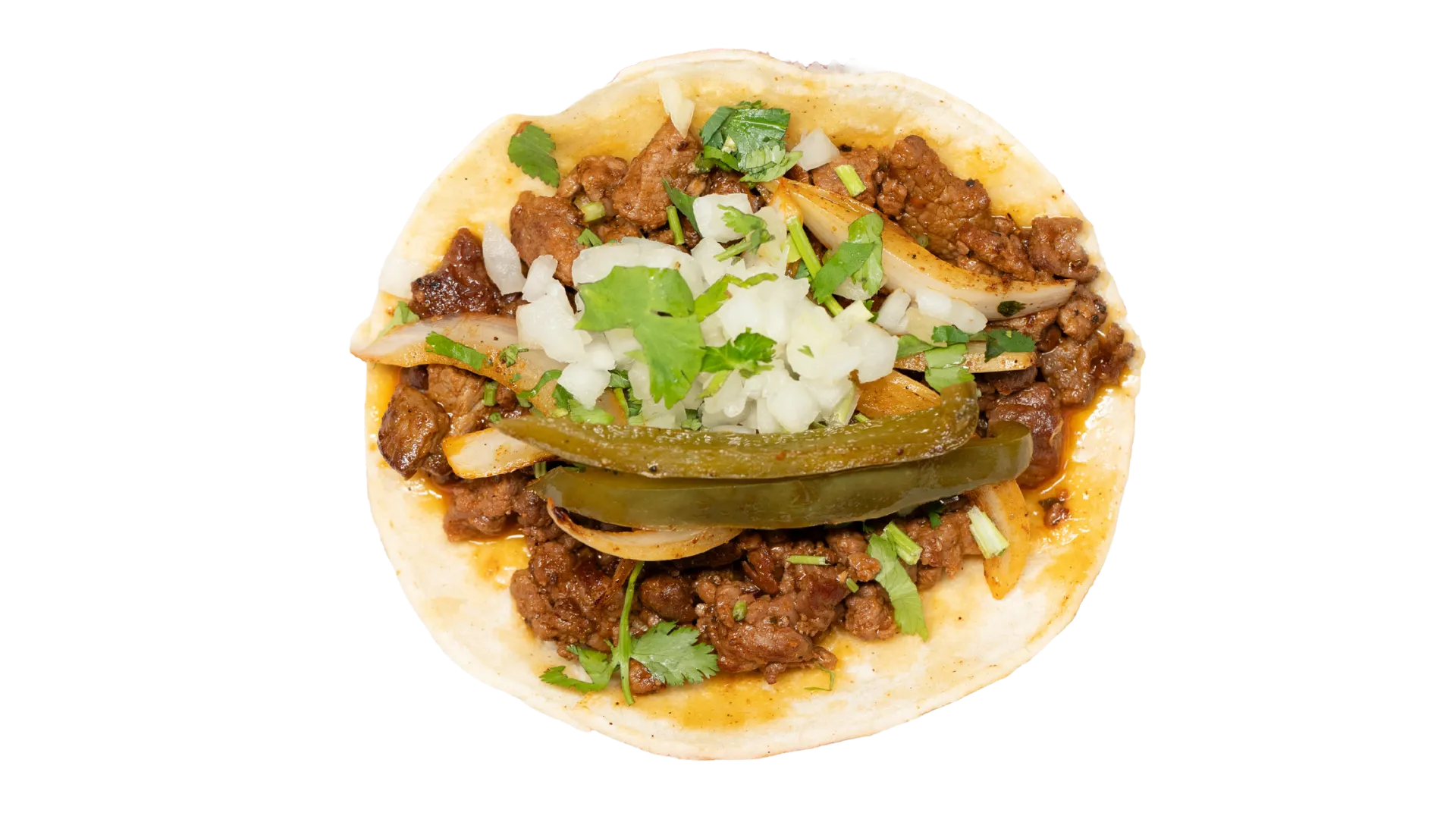 Street taco fajita single at Taco Fuego